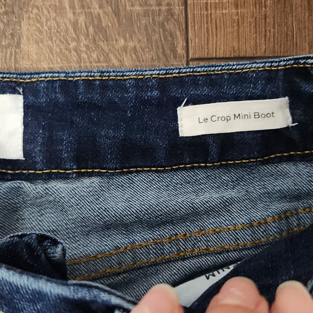 Frame Le Crop Mini Boot Raw Edge Jean Women's Size 26 Denim - Picture 6 of 9